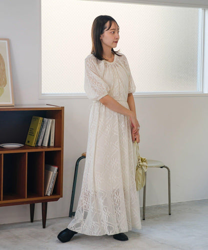 兩尺碼可選 低身長尺碼 蕾絲褶皺 連衣裙