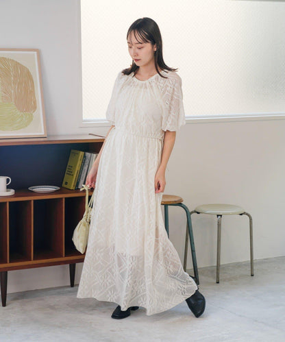 兩尺碼可選 低身長尺碼 蕾絲褶皺 連衣裙