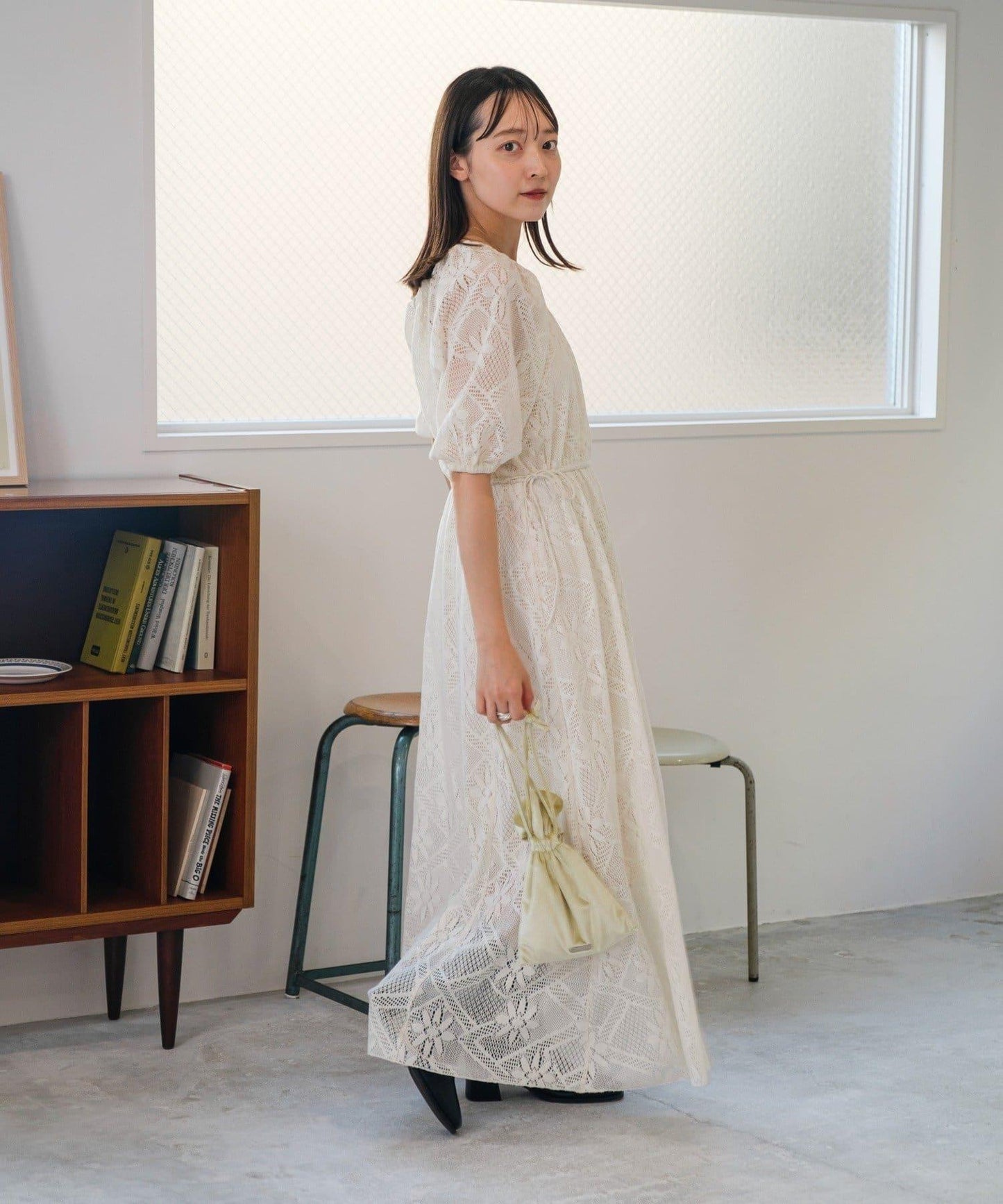 兩尺碼可選 低身長尺碼 蕾絲褶皺 連衣裙