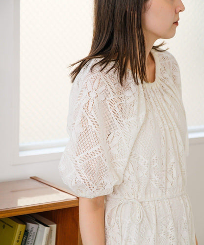 兩尺碼可選 低身長尺碼 蕾絲褶皺 連衣裙