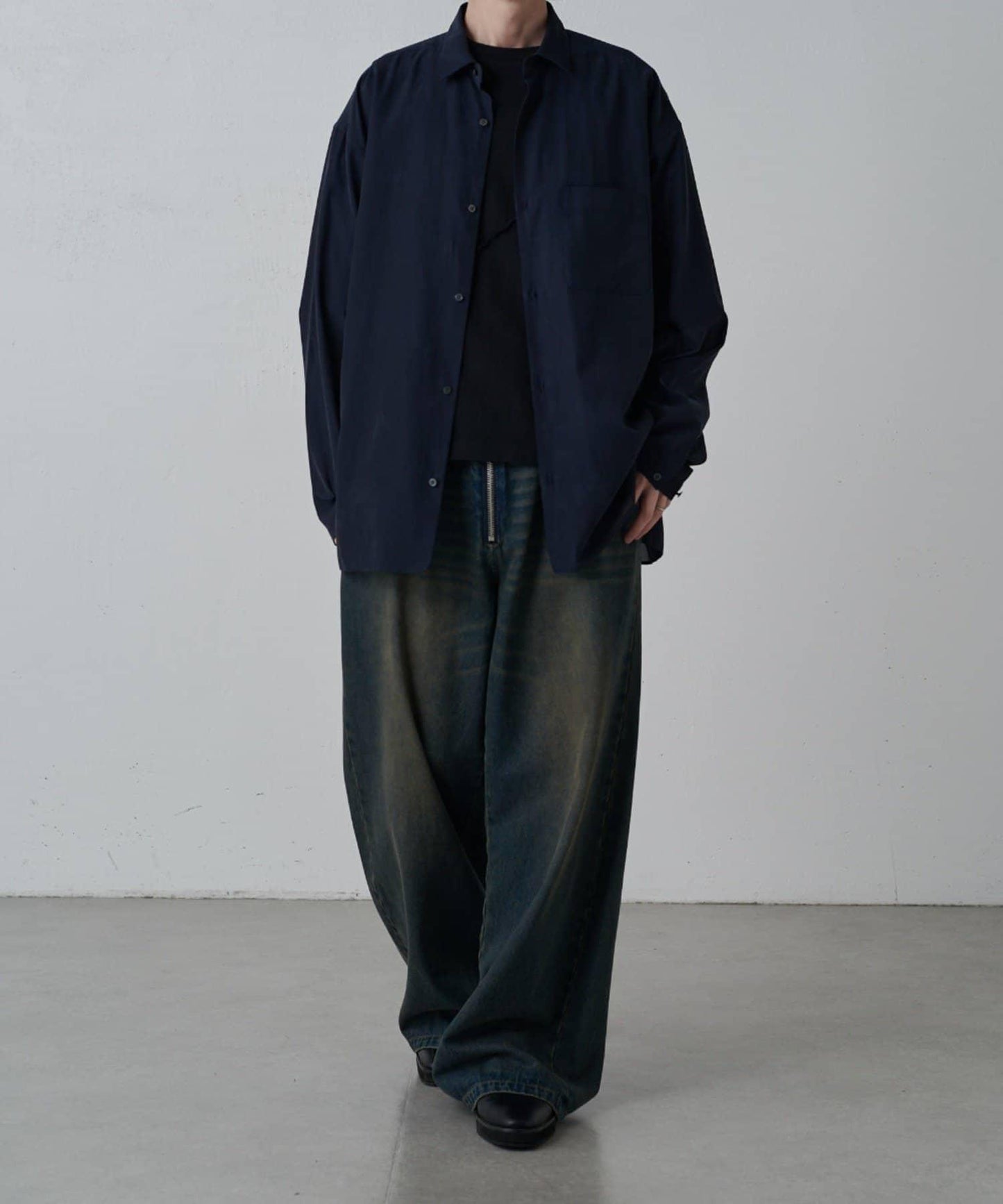 銅氨混紡寬鬆襯衫