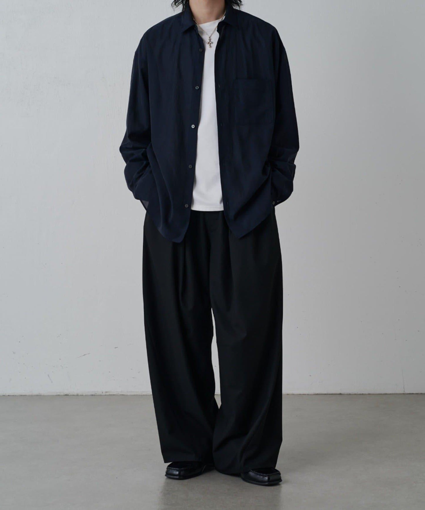 銅氨混紡寬鬆襯衫