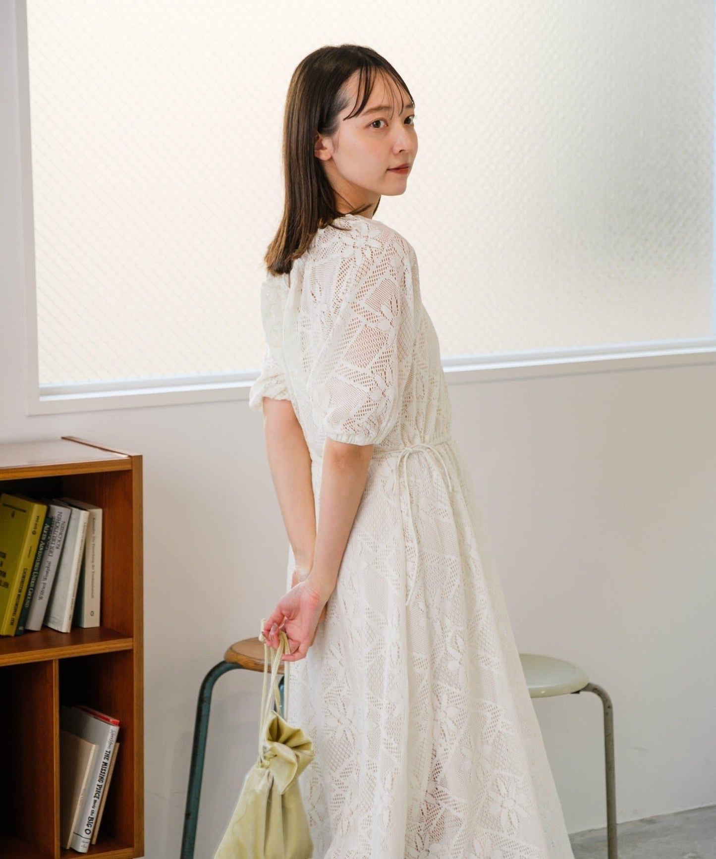 兩尺碼可選 低身長尺碼 蕾絲褶皺 連衣裙