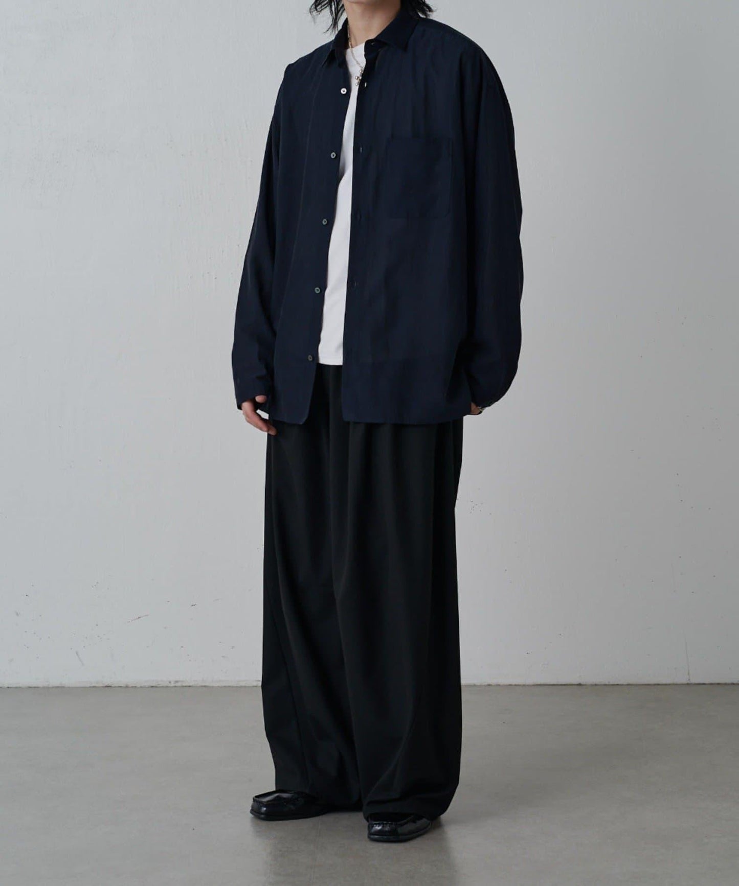 銅氨混紡寬鬆襯衫