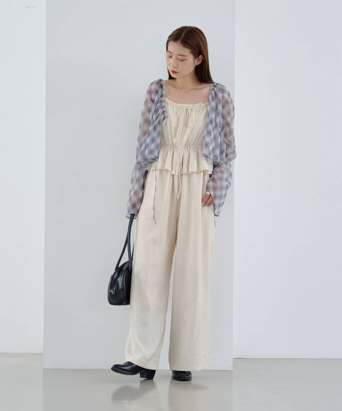 網絡限定 小個子尺碼 兩種尺碼 荷葉邊 吊帶連體褲