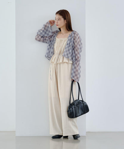 網絡限定 小個子尺碼 兩種尺碼 荷葉邊 吊帶連體褲