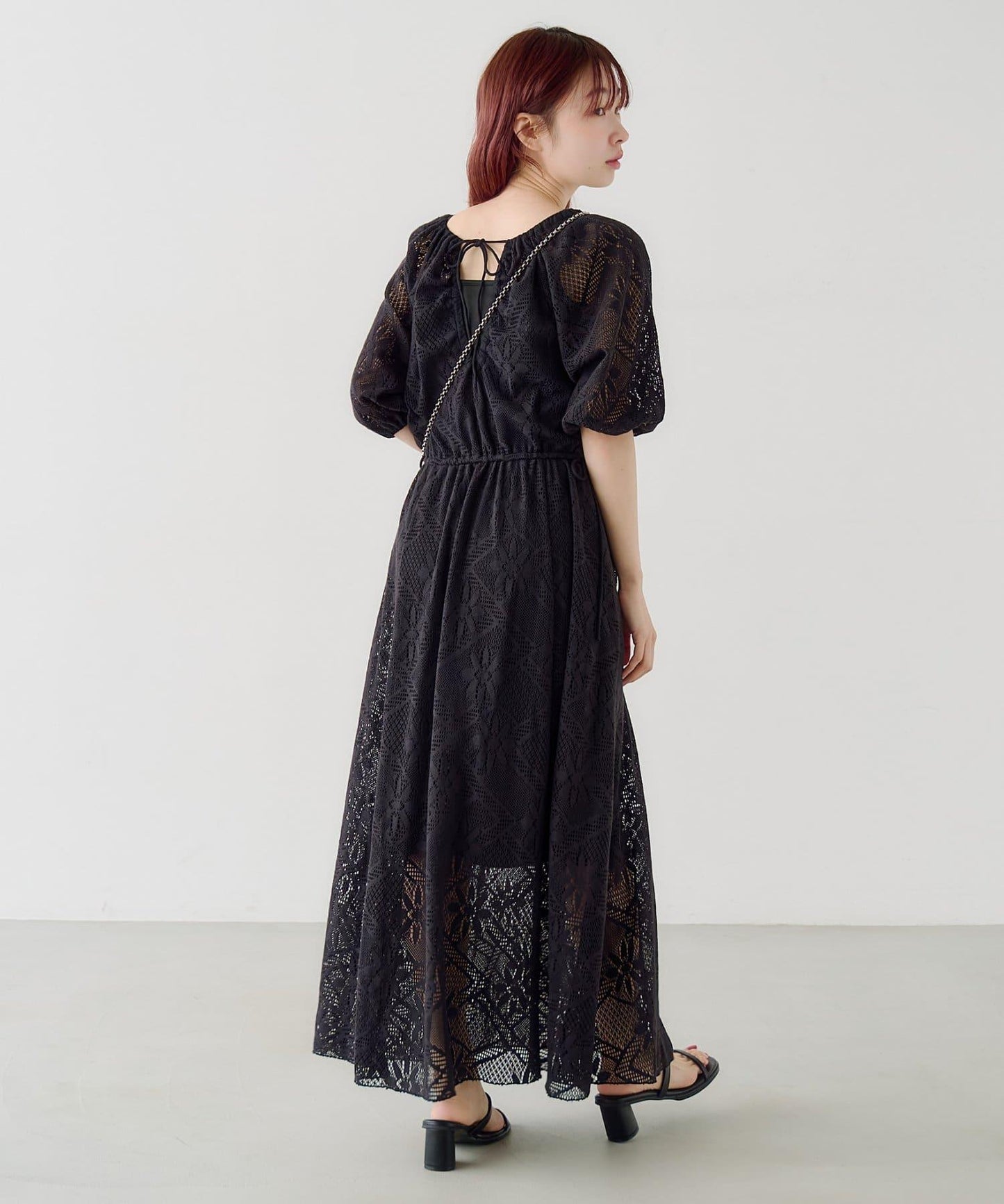 兩尺碼可選 低身長尺碼 蕾絲褶皺 連衣裙