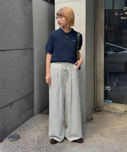 UNISEX 加大碼 條紋鬆緊 睡褲