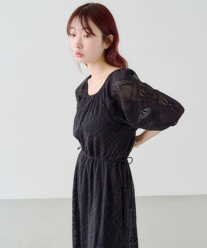 兩尺碼可選 低身長尺碼 蕾絲褶皺 連衣裙