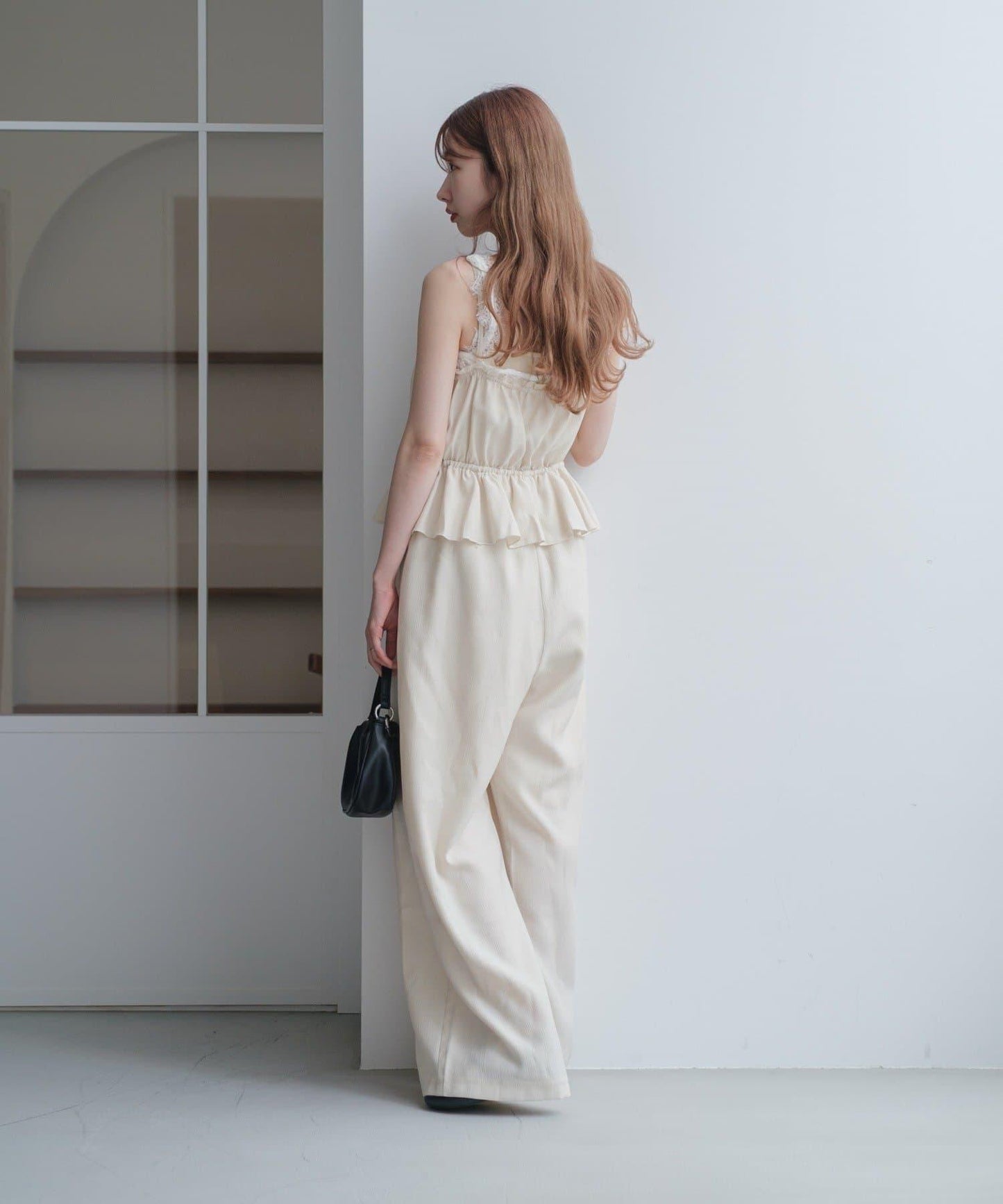 網絡限定 小個子尺碼 兩種尺碼 荷葉邊 吊帶連體褲