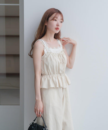 網絡限定 小個子尺碼 兩種尺碼 荷葉邊 吊帶連體褲