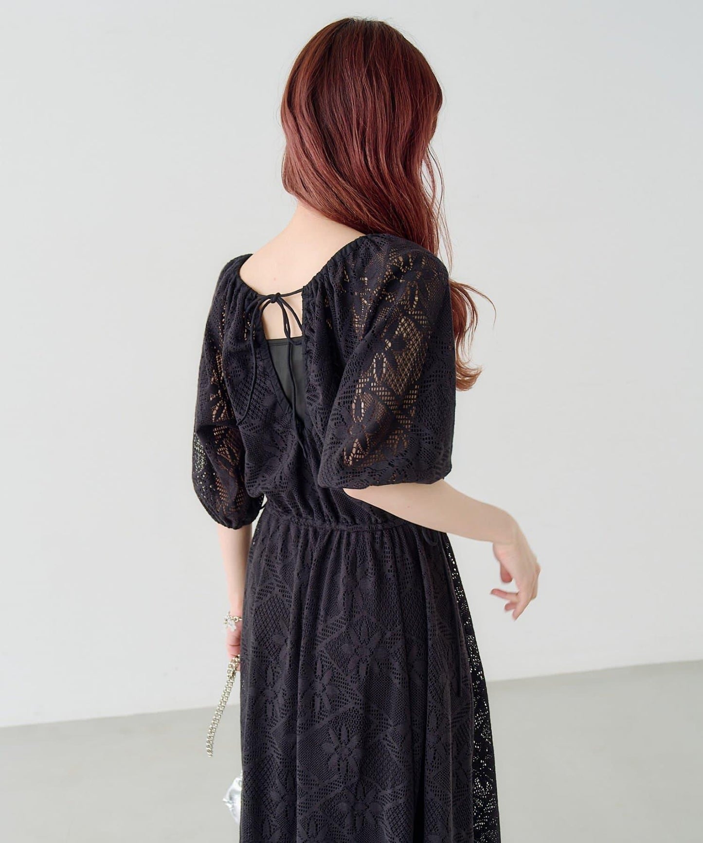 兩尺碼可選 低身長尺碼 蕾絲褶皺 連衣裙