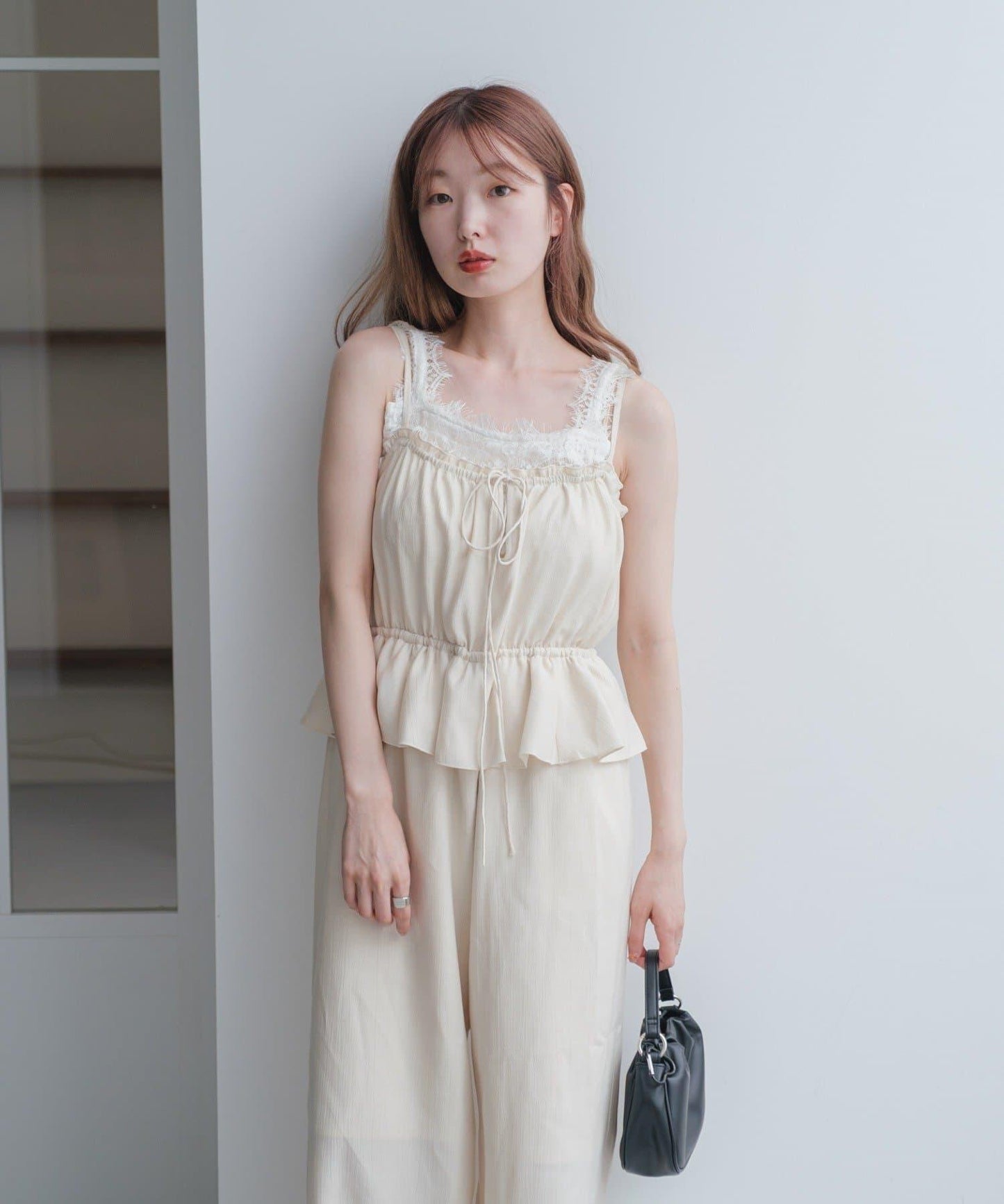 網絡限定 小個子尺碼 兩種尺碼 荷葉邊 吊帶連體褲