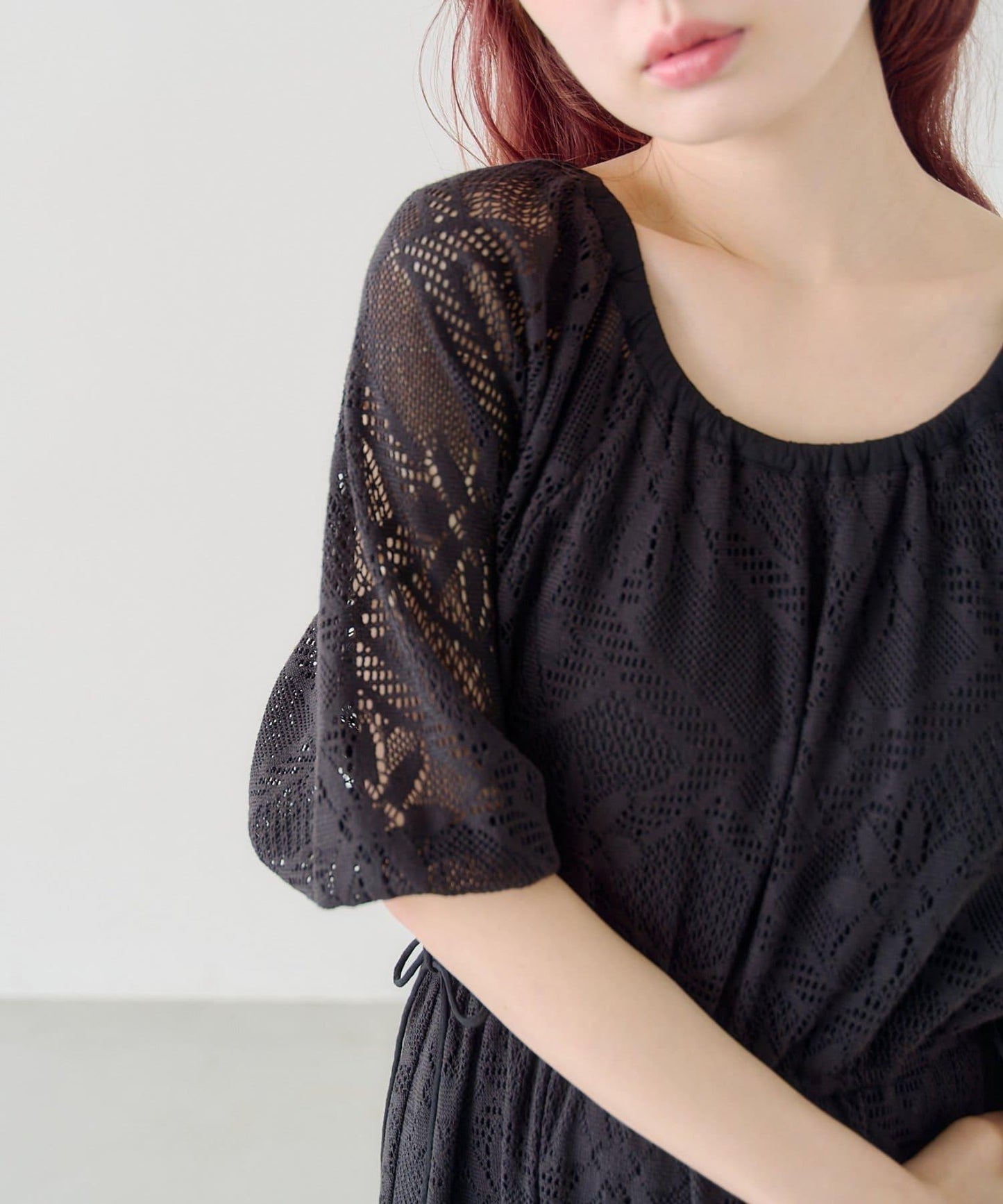 兩尺碼可選 低身長尺碼 蕾絲褶皺 連衣裙