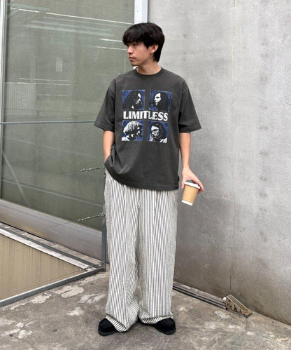 UNISEX 加大碼 條紋鬆緊 睡褲