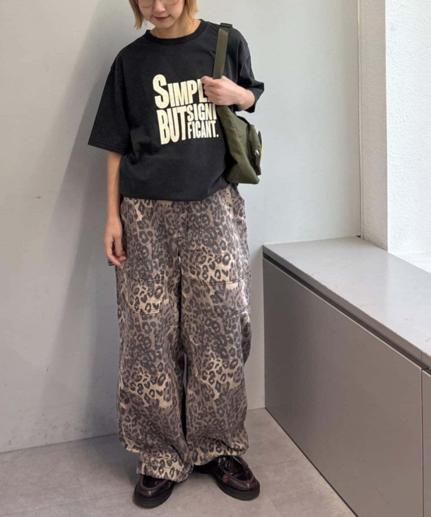 男女同款 大碼可選 竹節針織 顏料染Logo T恤