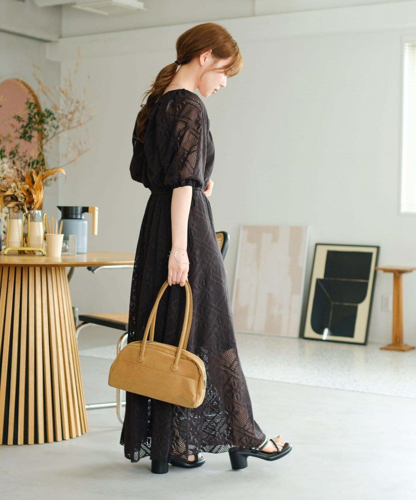 兩尺碼可選 低身長尺碼 蕾絲褶皺 連衣裙