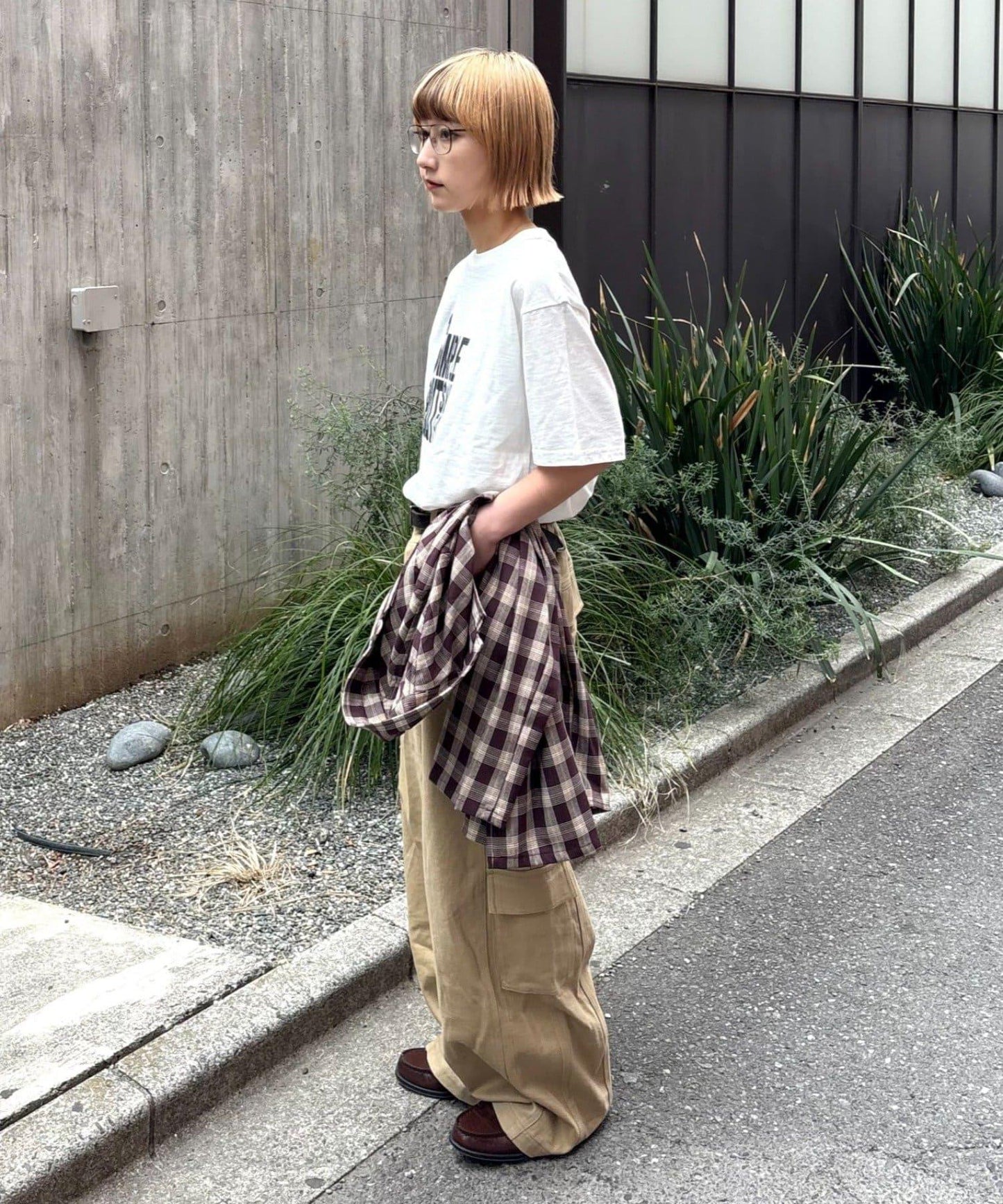 男女同款 大碼可選 竹節針織 顏料染Logo T恤