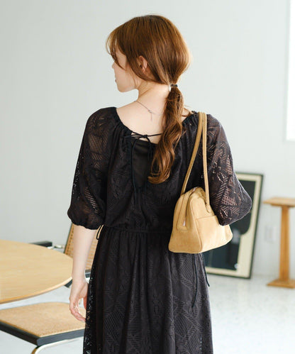 兩尺碼可選 低身長尺碼 蕾絲褶皺 連衣裙