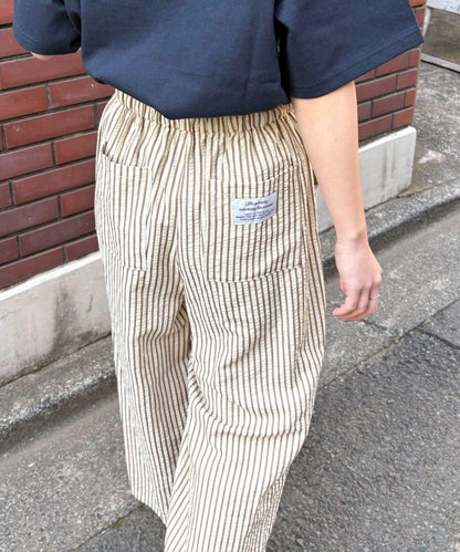 UNISEX 加大碼 條紋鬆緊 睡褲