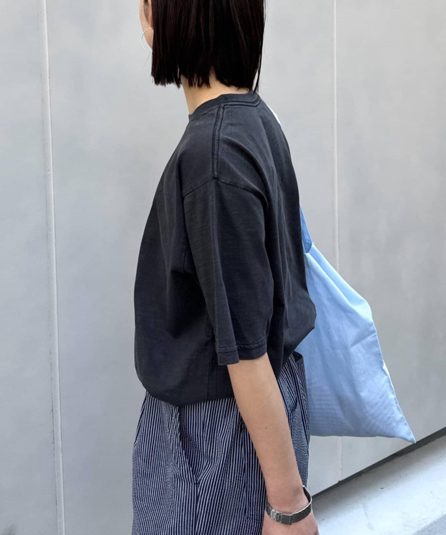 男女同款 大碼可選 竹節針織 顏料染Logo T恤