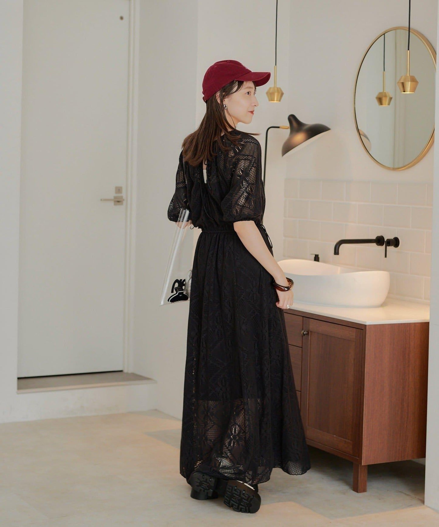 兩尺碼可選 低身長尺碼 蕾絲褶皺 連衣裙