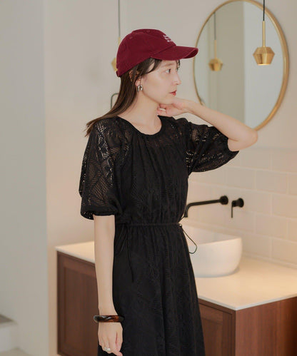 兩尺碼可選 低身長尺碼 蕾絲褶皺 連衣裙