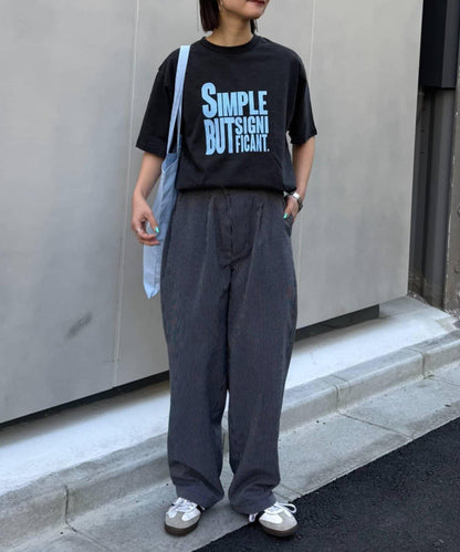 男女同款 大碼可選 竹節針織 顏料染Logo T恤