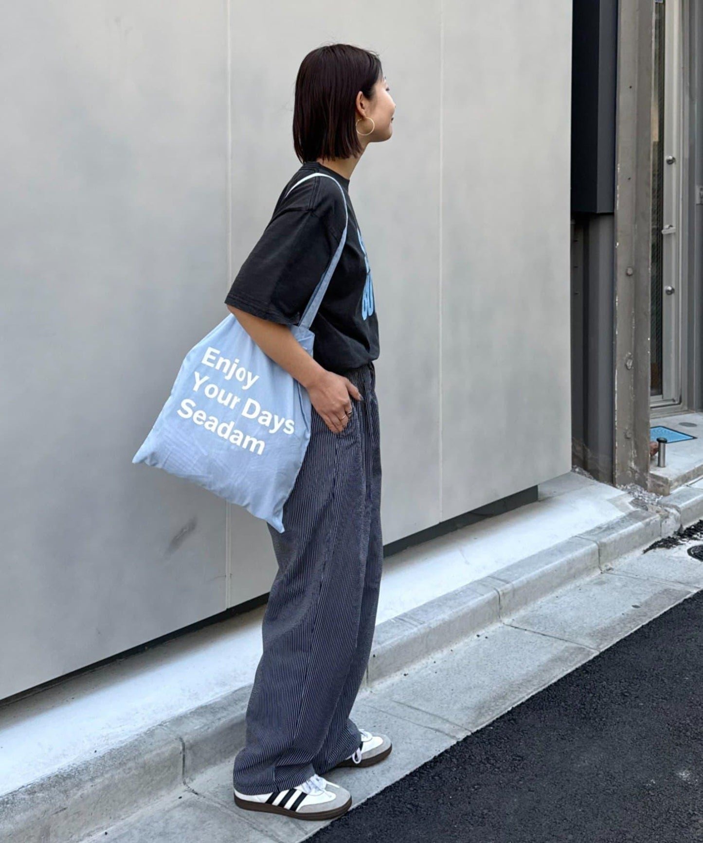 男女同款 大碼可選 竹節針織 顏料染Logo T恤