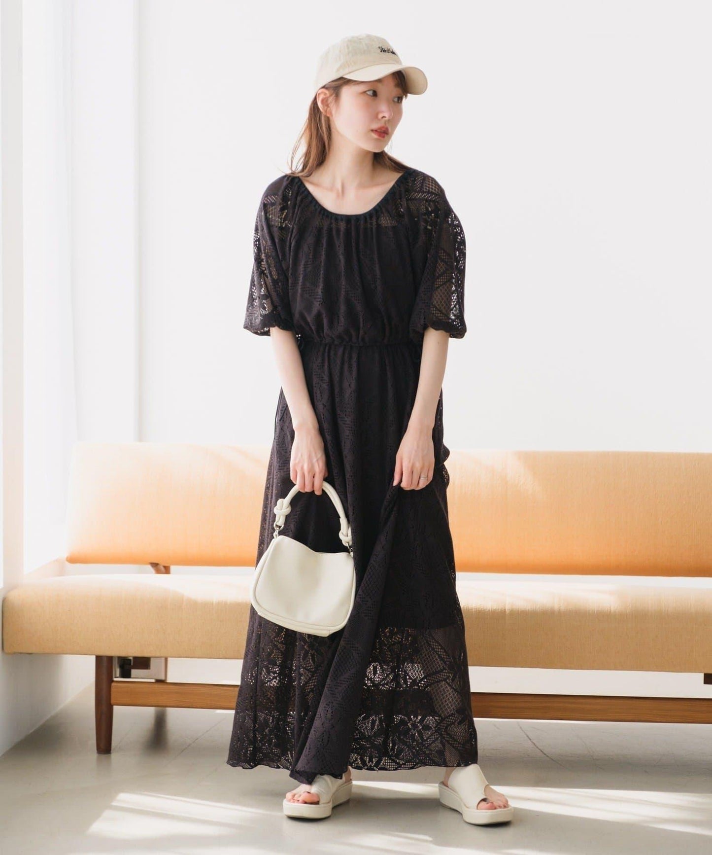 兩尺碼可選 低身長尺碼 蕾絲褶皺 連衣裙