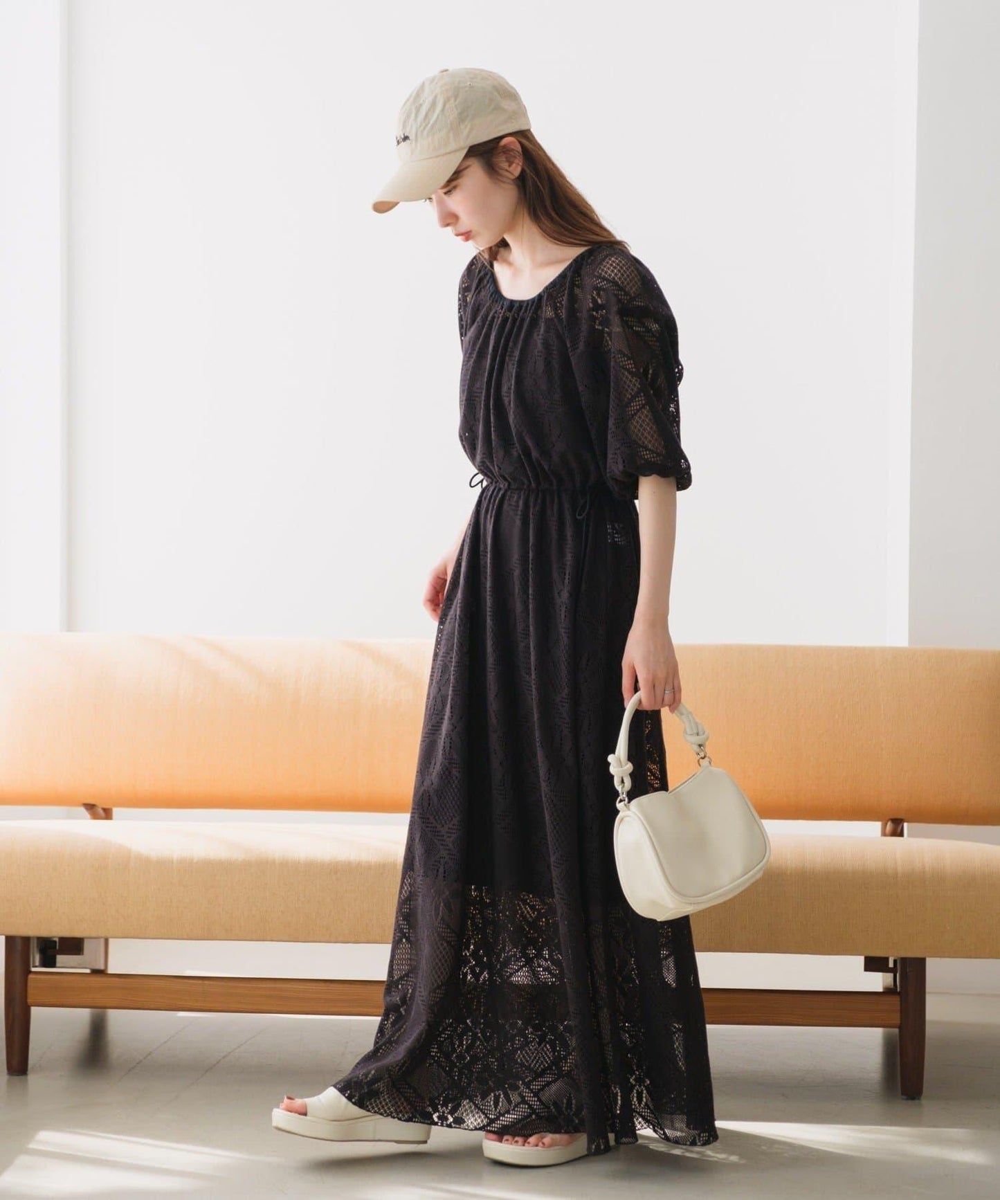 兩尺碼可選 低身長尺碼 蕾絲褶皺 連衣裙