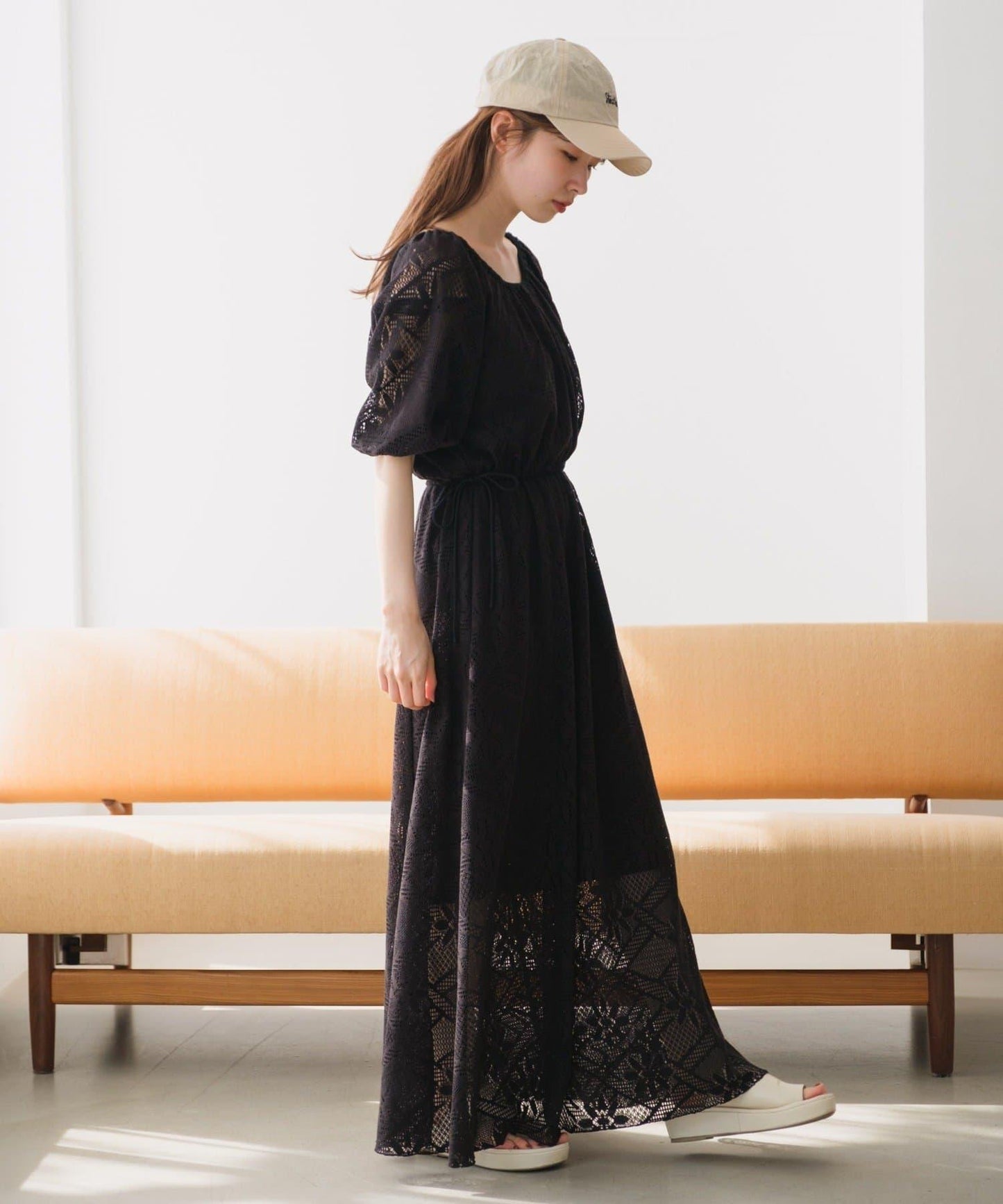 兩尺碼可選 低身長尺碼 蕾絲褶皺 連衣裙