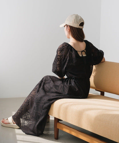 兩尺碼可選 低身長尺碼 蕾絲褶皺 連衣裙