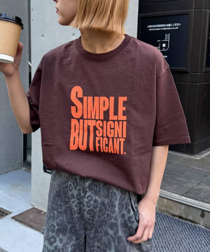 男女同款 大碼可選 竹節針織 顏料染Logo T恤