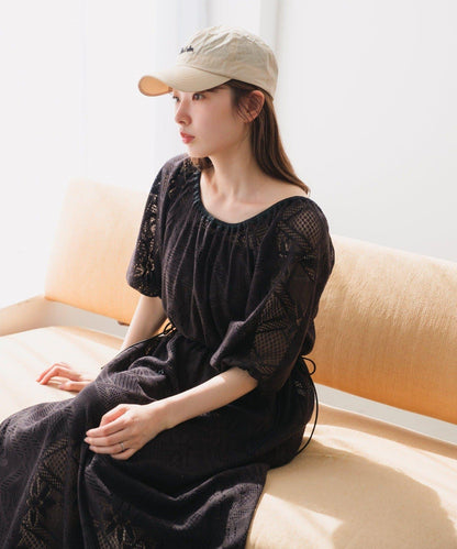 兩尺碼可選 低身長尺碼 蕾絲褶皺 連衣裙