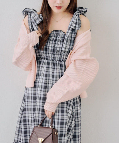 抽褶長款連衣裙