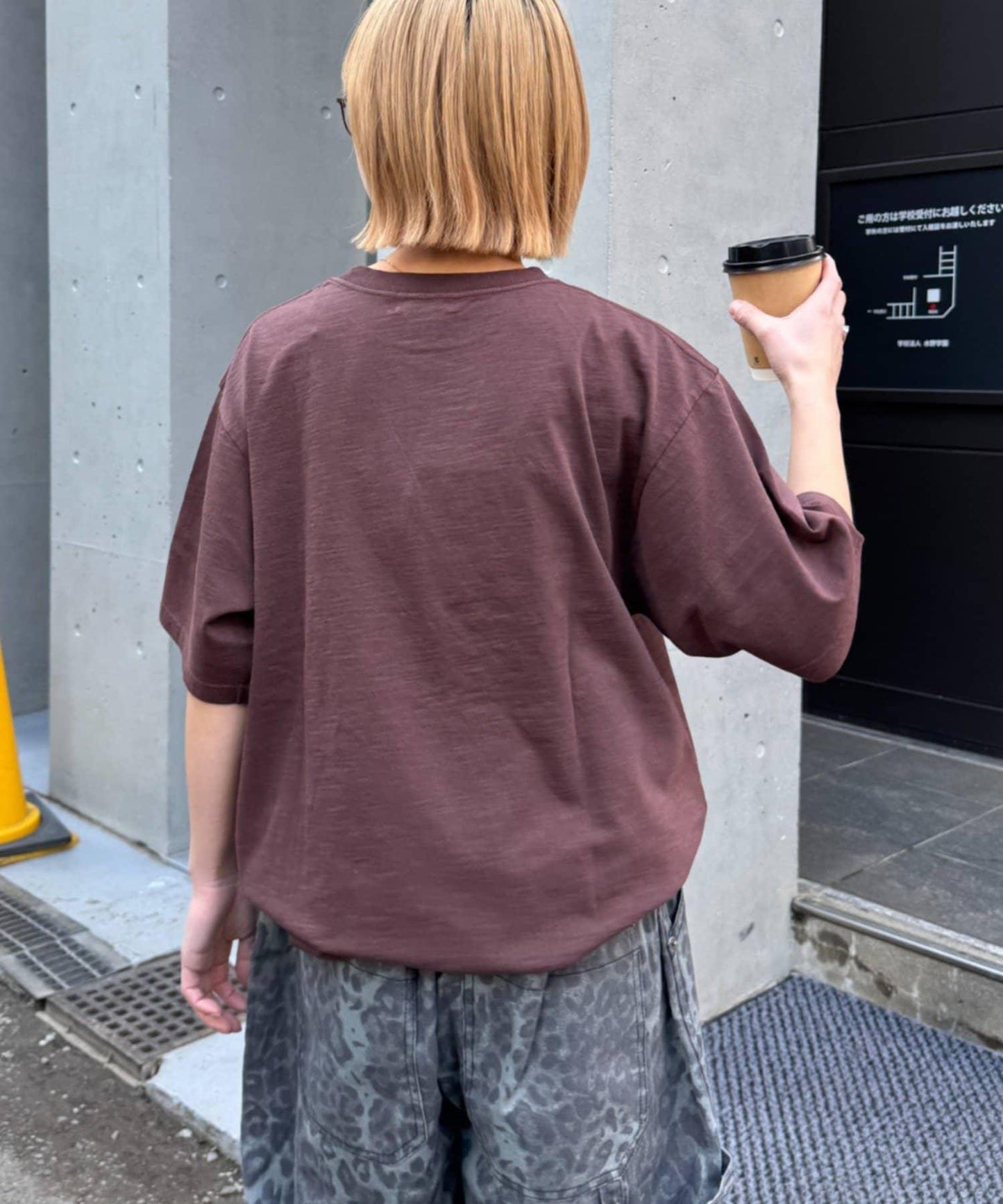 男女同款 大碼可選 竹節針織 顏料染Logo T恤