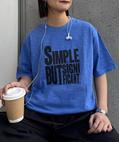 男女同款 大碼可選 竹節針織 顏料染Logo T恤