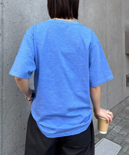 男女同款 大碼可選 竹節針織 顏料染Logo T恤