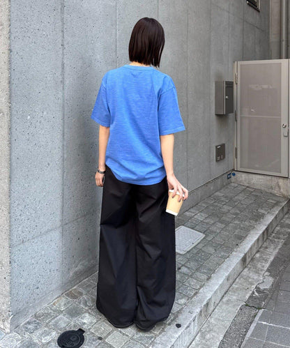 男女同款 大碼可選 竹節針織 顏料染Logo T恤