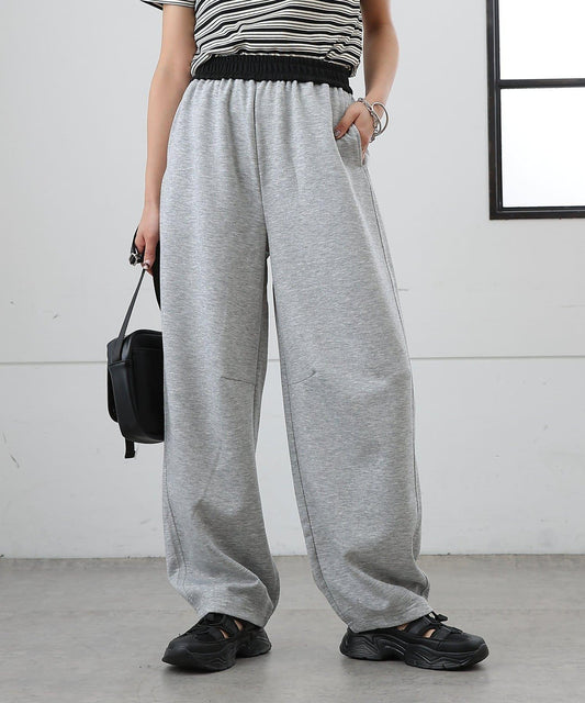 腰部撞色 弧形版型 褲子