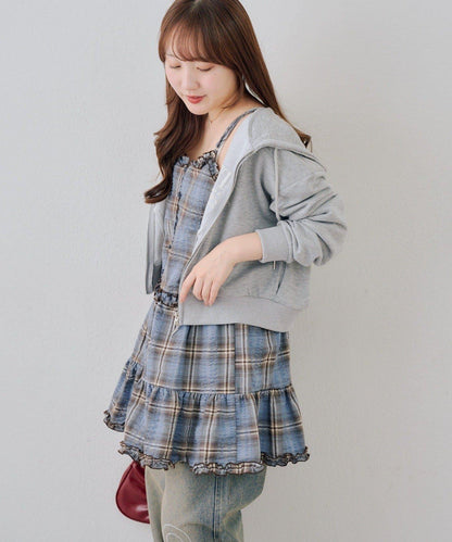 時尚層次感吊帶層疊連衣裙