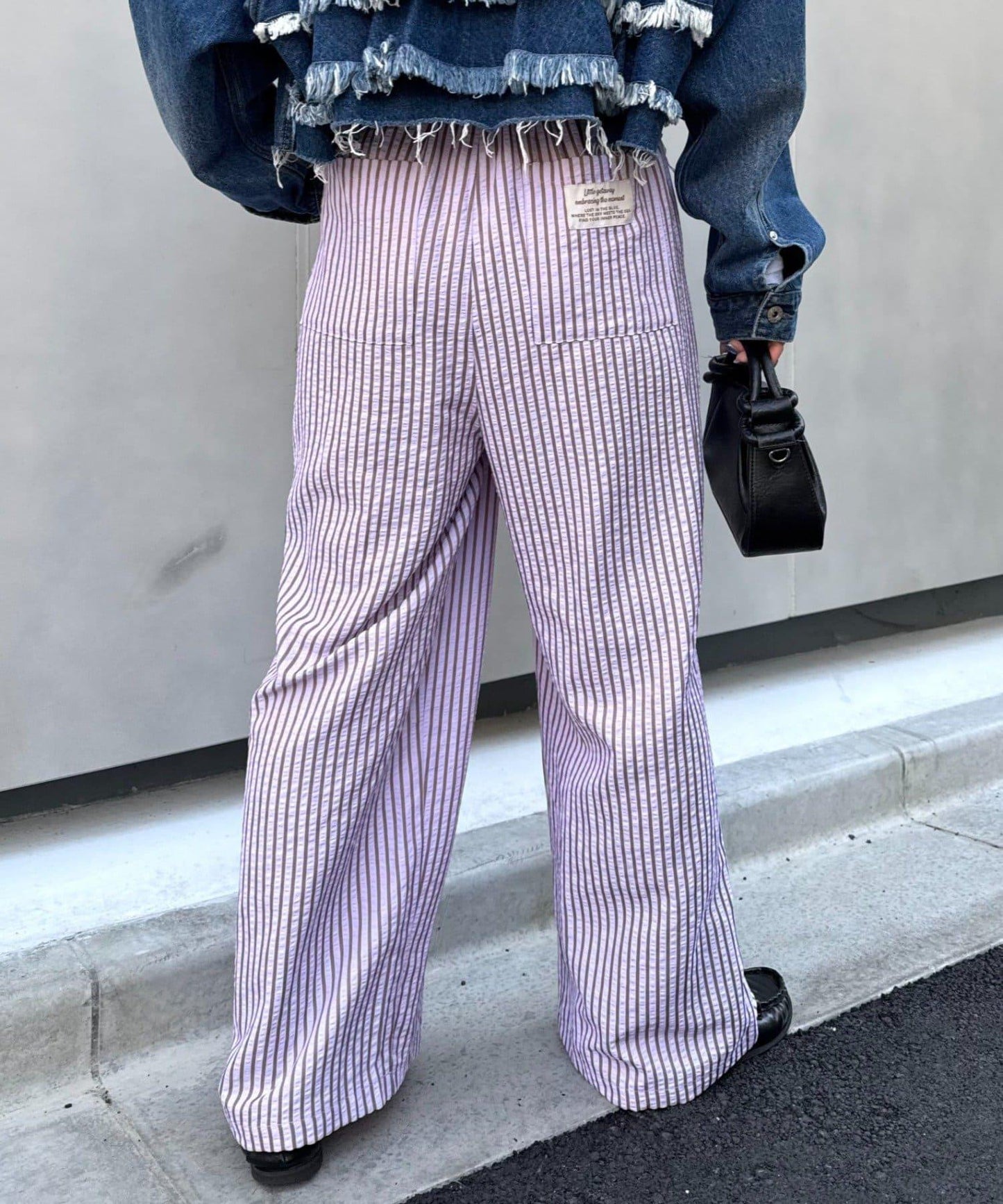 UNISEX 加大碼 條紋鬆緊 睡褲