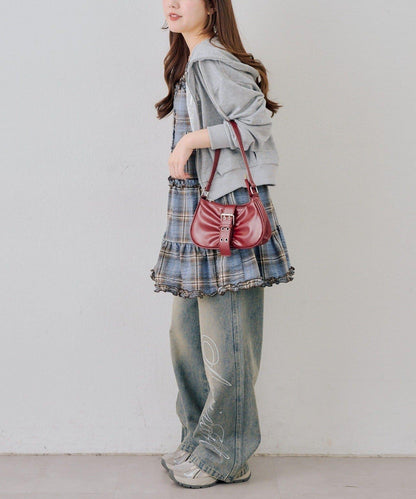 時尚層次感吊帶層疊連衣裙