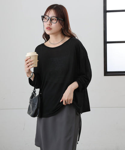 歐泊透紗平紋針織套頭上衣（網店限定）