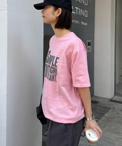 男女同款 大碼可選 竹節針織 顏料染Logo T恤