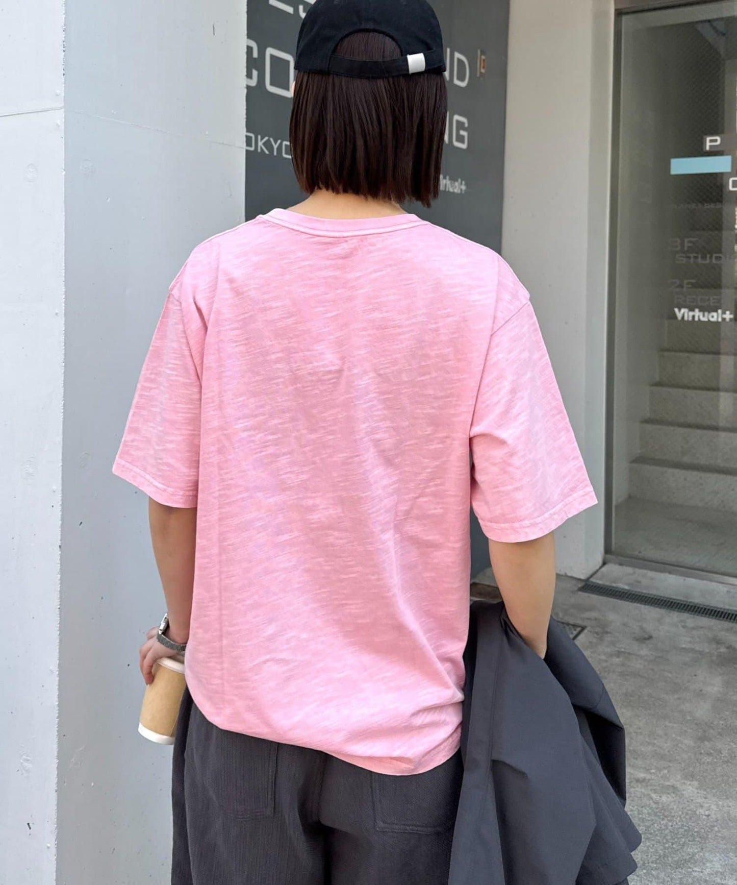 男女同款 大碼可選 竹節針織 顏料染Logo T恤