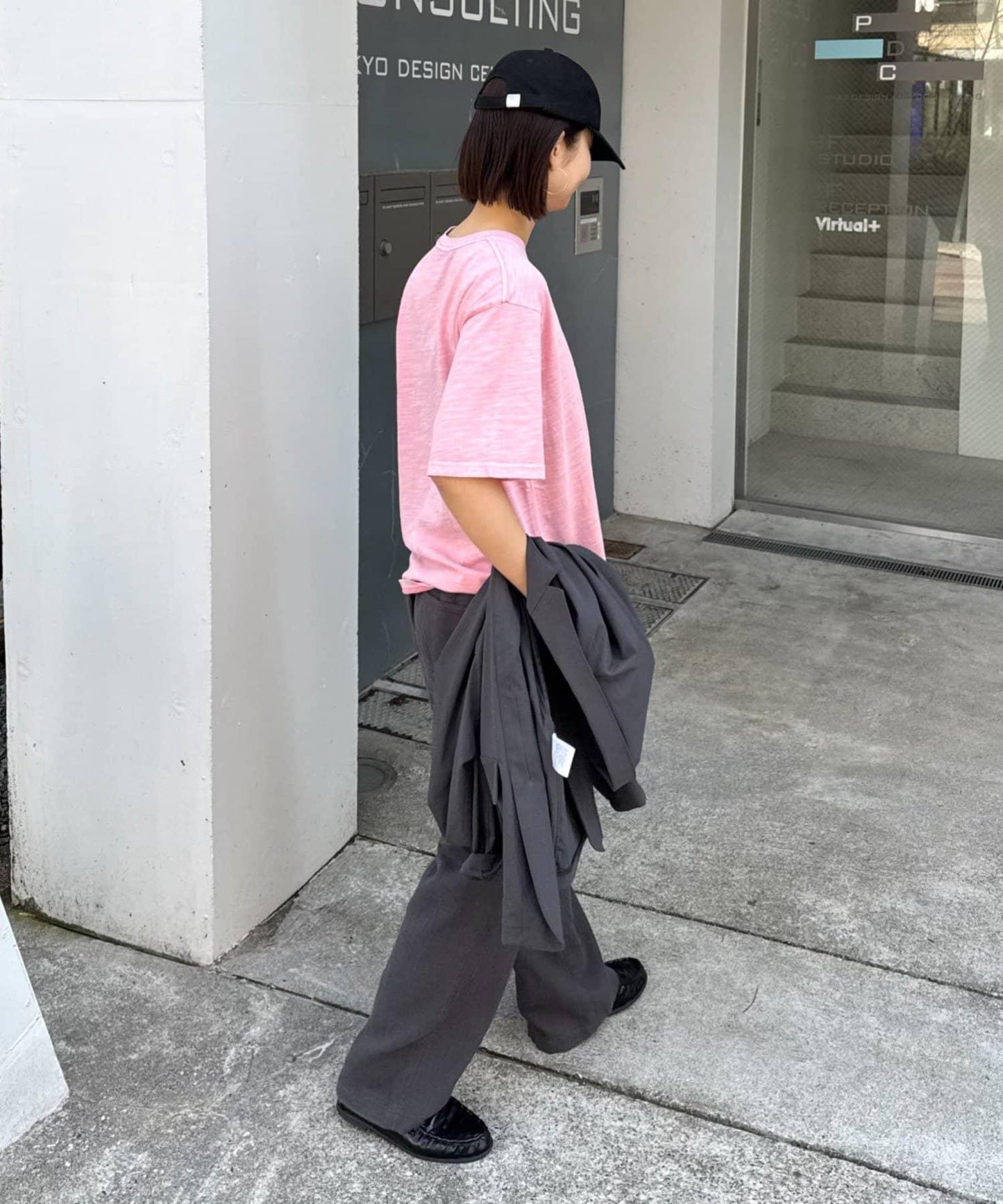 男女同款 大碼可選 竹節針織 顏料染Logo T恤