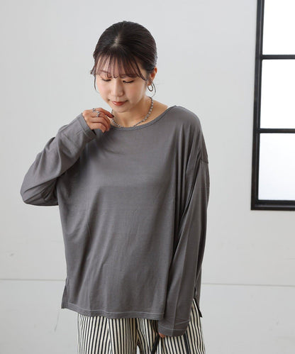 歐泊透紗平紋針織套頭上衣（網店限定）