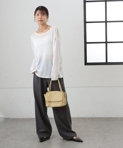 歐泊透紗平紋針織套頭上衣（網店限定）